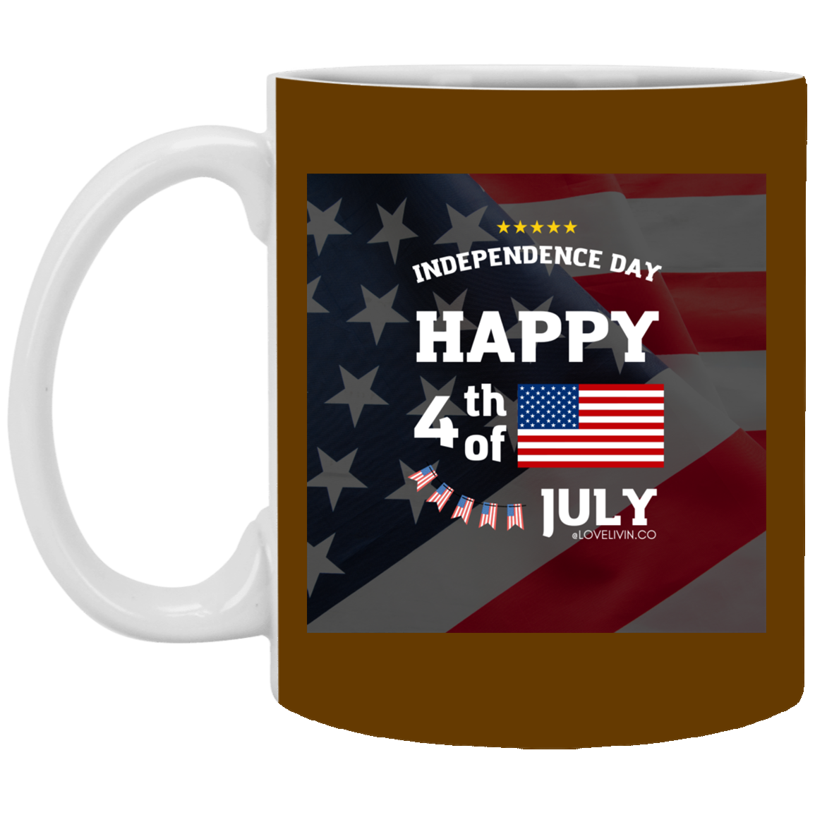 Independence day.FLAG-USA-11 oz. White Mug