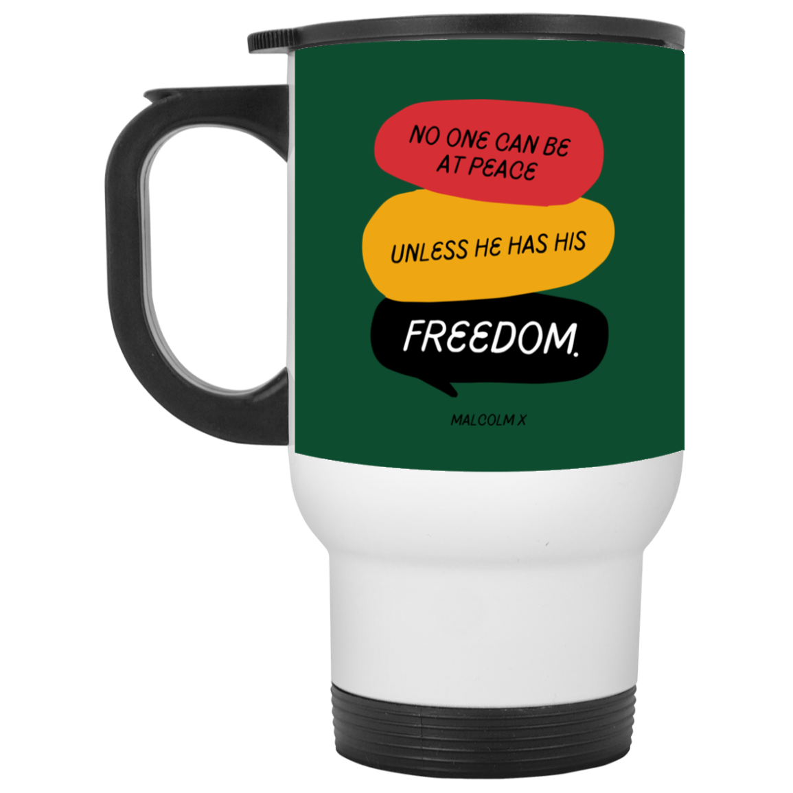 Red Yellow Green Freedom Quotes- Mix Color's Travel Mug