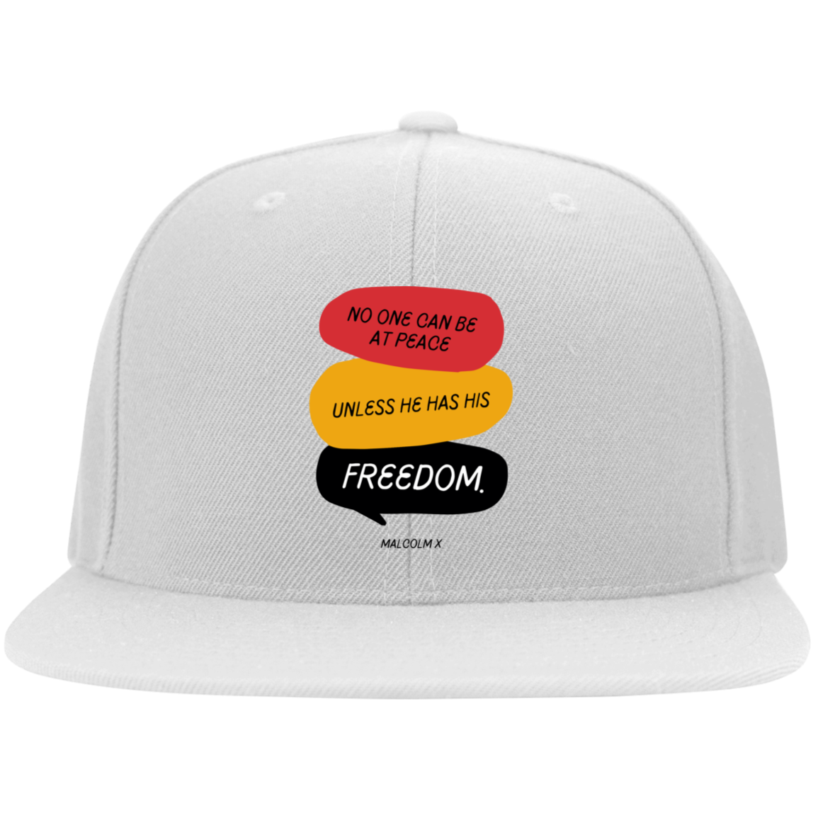 Red Yellow Green Illustrative Quotes Flat Bill Twill Flexfit Cap
