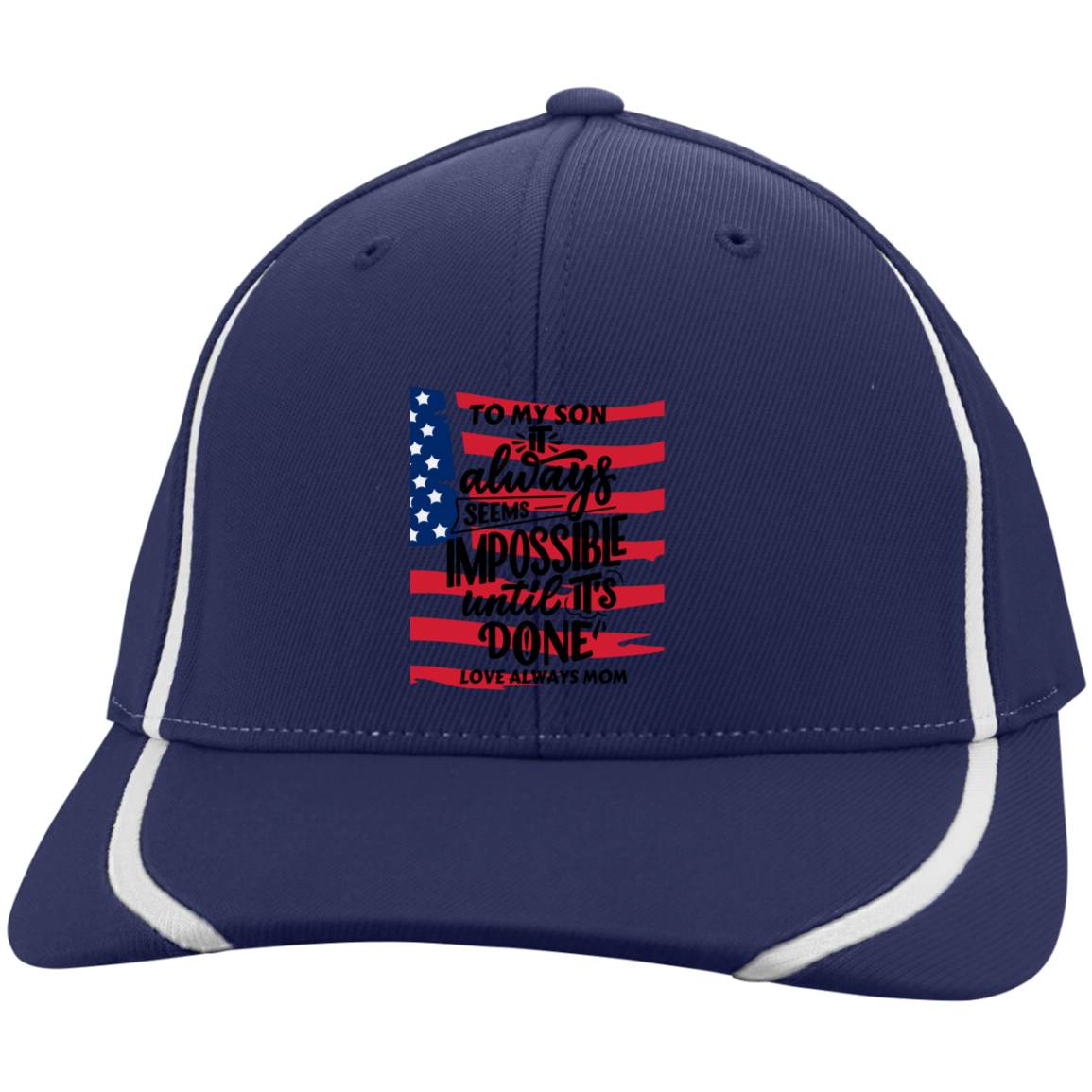 Black White Modern Typography Flexfit Color block Cap