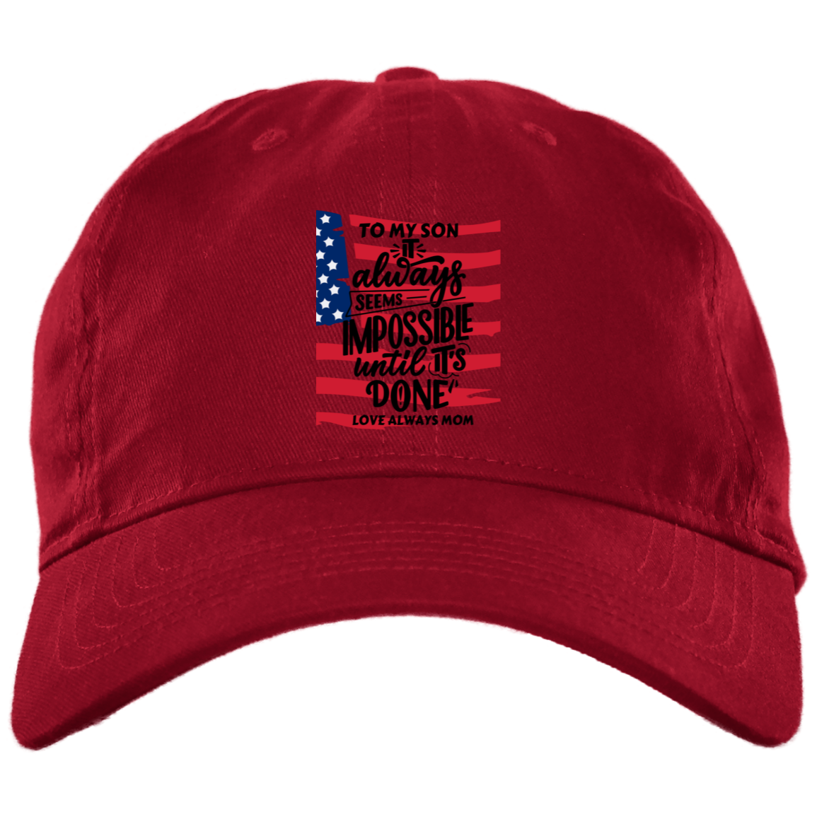 Black White Modern Brushed Twill Unstructured Dad Cap
