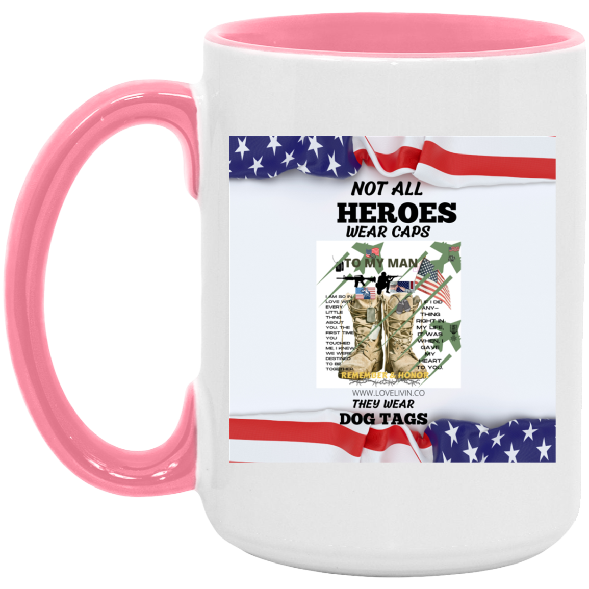 Not All Heroes Wear Hat S/W-Dog Tag15oz. Accent Mug