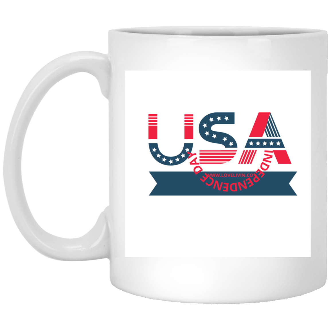 USA Independence Day mug-hats USA- 11 oz. White Mug
