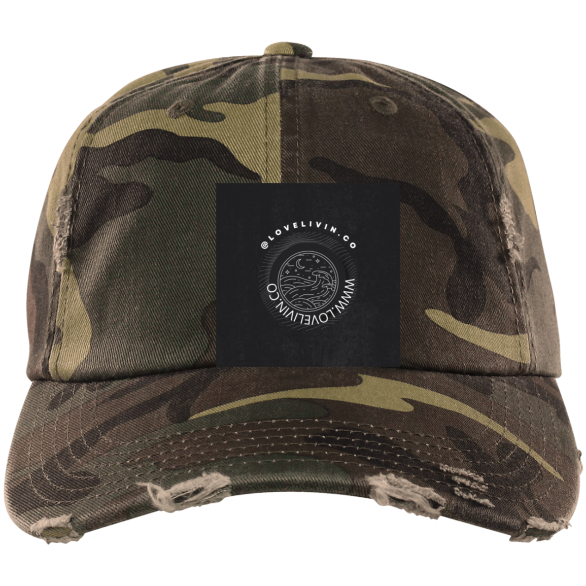 LOVE LIVIN 3-Embroidered Distressed Dad Cap