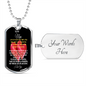To My MEN- 2-Hearts-Military Dog Tag