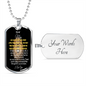 To My MEN- Lion- Military Dog Tag