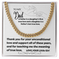 To My Dad - Thank You - Cuban Link Chain