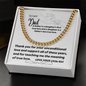 To My Dad - Thank You - Cuban Link Chain