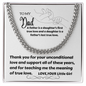 To My Dad - Thank You - Cuban Link Chain