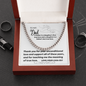 To My Dad - Thank You - Cuban Link Chain