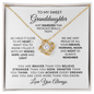 To My Sweet Granddaughter-Dreams-Love Knot Necklace