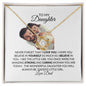 To My Daughter-On Dad Back-Love Knot Necklace