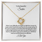 To My Beautiful Sister-No Matter What-Love Knot Necklace π