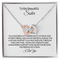 To My Beautiful Sister - My Rock - Interlocking Hearts Necklace💕