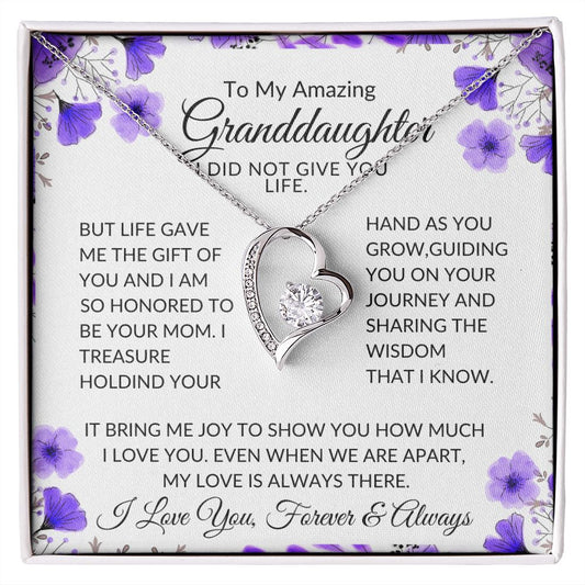 To My Amazing Granddaughter-Forever Love Necklace
