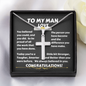 To My Man - Proud - Stainless Steel Cross Necklace