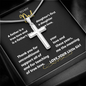 To My Dad - Thanks' - Stainless Steel Cross Necklace