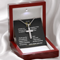 To My Dad - Thanks' - Stainless Steel Cross Necklace
