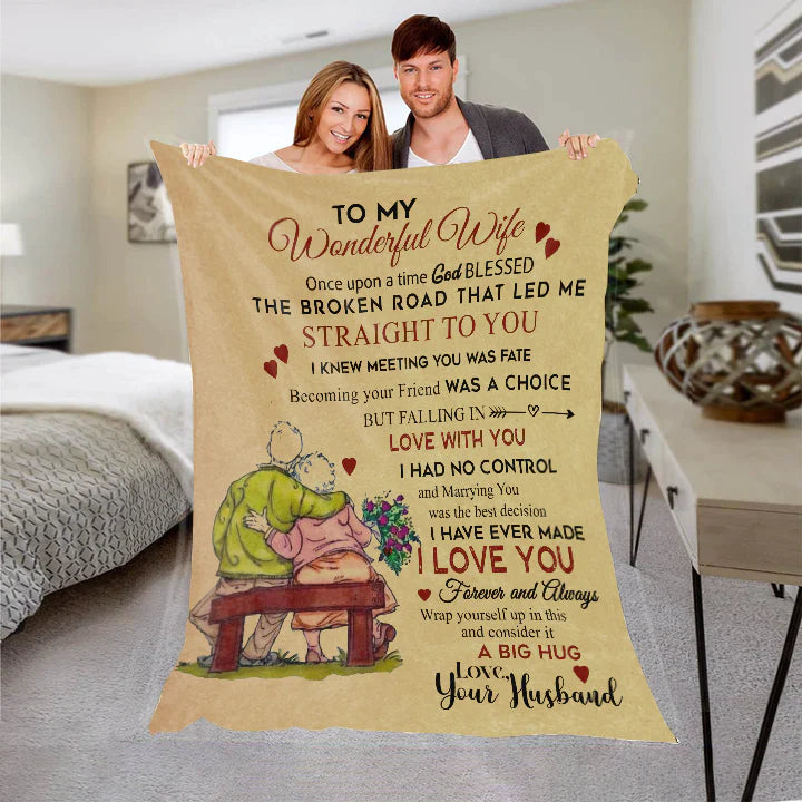 To My Wonderful Wife - Once Upon a Time Premium Mink Sherpa Blanket 50x60 SALE price $49.95 USD
