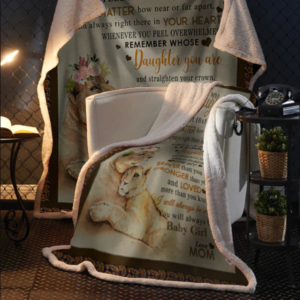 To My Daughter-Naver Feel That You Are -Premium Mink Sherpa Blanket 50x60 SALE price $49.95 USD