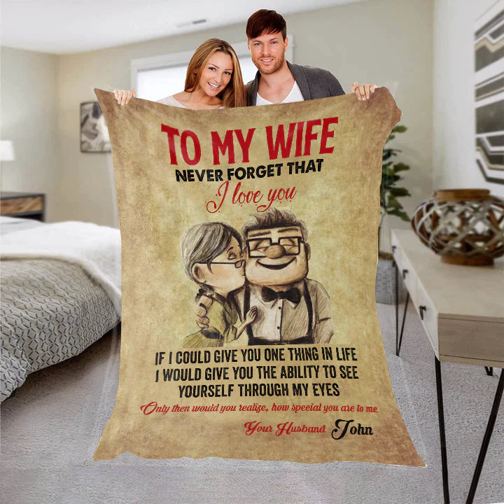 To My Wife-Never Forget-Personalized Premium Mink Sherpa Blanket 50x60