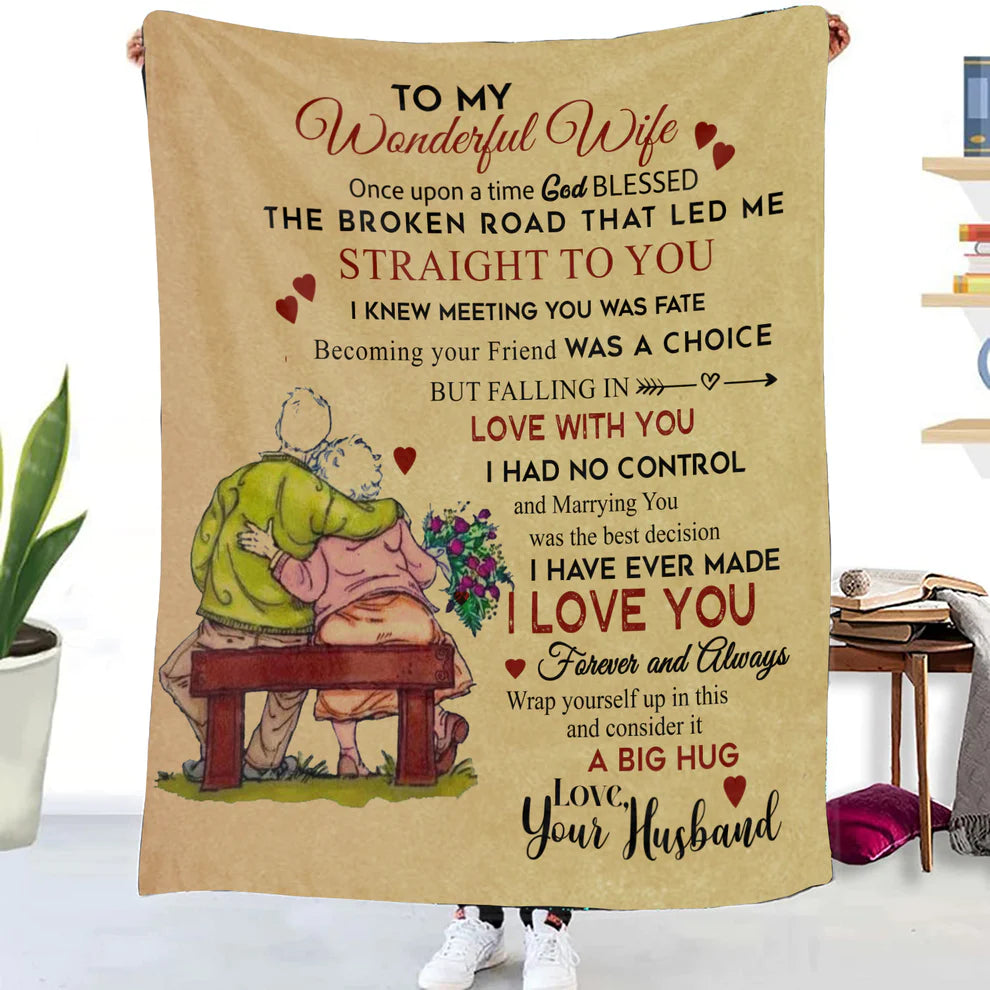 To My Wonderful Wife - Once Upon a Time Premium Mink Sherpa Blanket 50x60 SALE price $49.95 USD