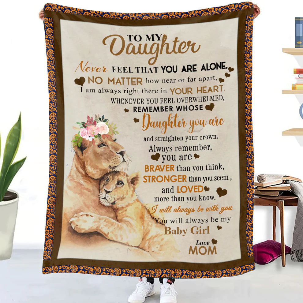 To My Daughter-Naver Feel That You Are -Premium Mink Sherpa Blanket 50x60 SALE price $49.95 USD