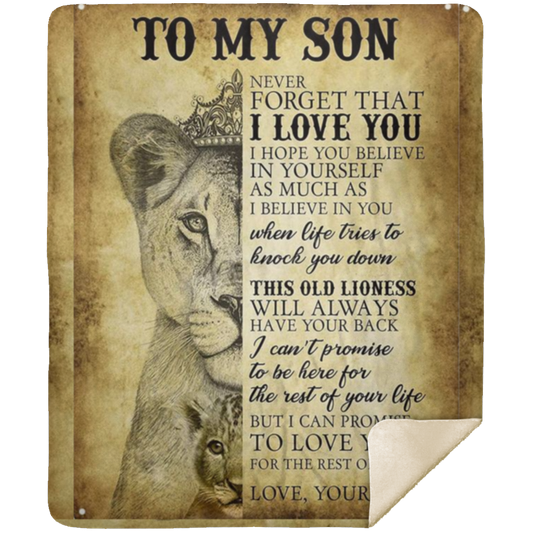 To My Son Yourself King-DAD -Premium Mink Sherpa Blanket 50x60 SALE price $49.95 USD