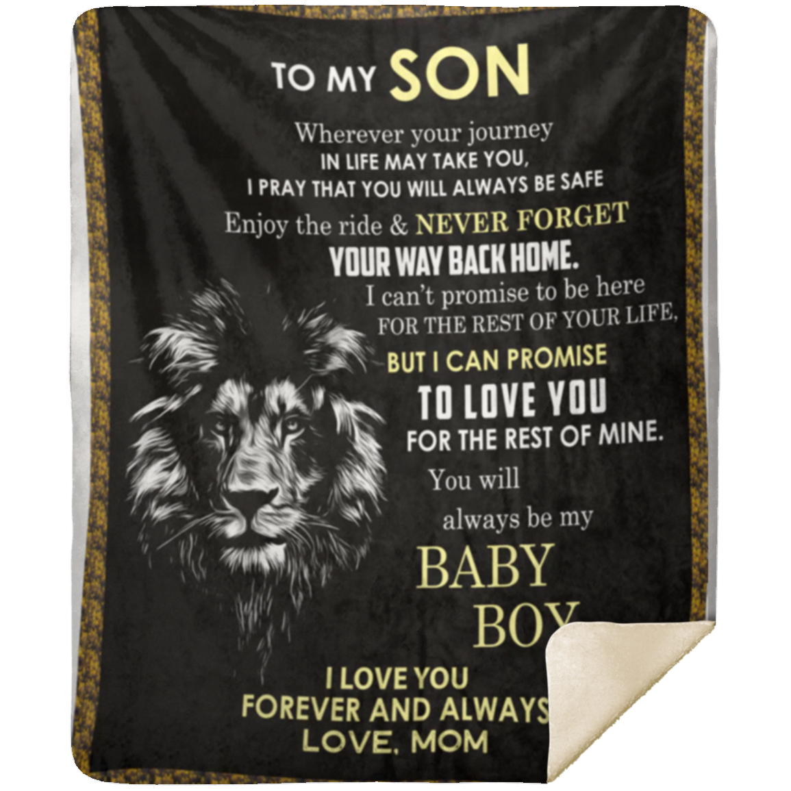To My Son-I Pray for Premium Mink Sherpa Blanket 50x60 SALE price $49.95 USD