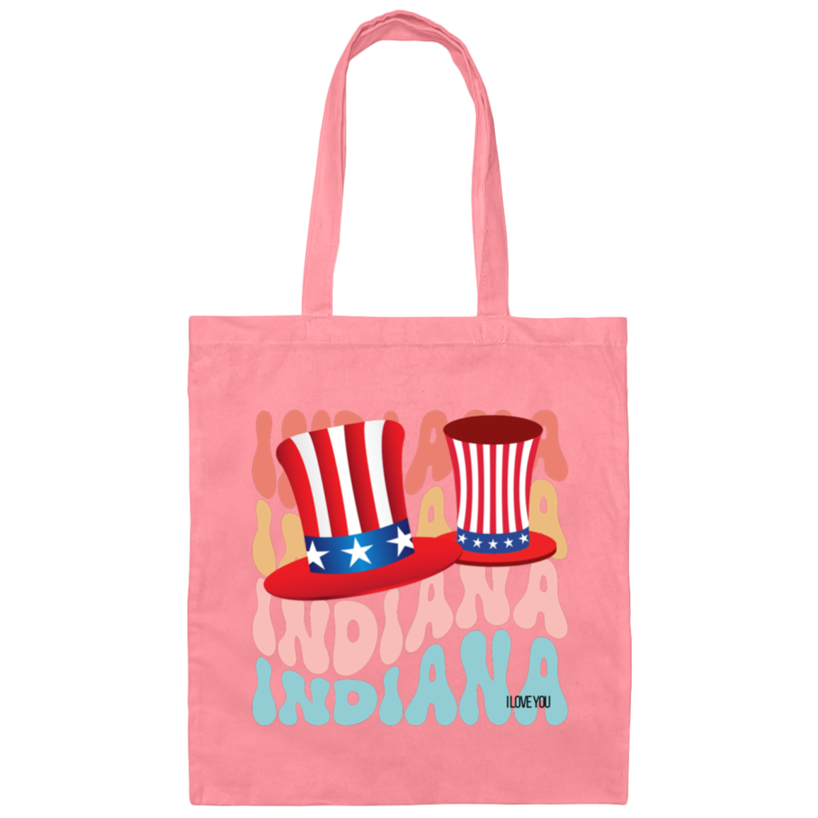 INDIANA STATE Lg. HAT W. FLAG COLOR-Cotton Canvas BAG