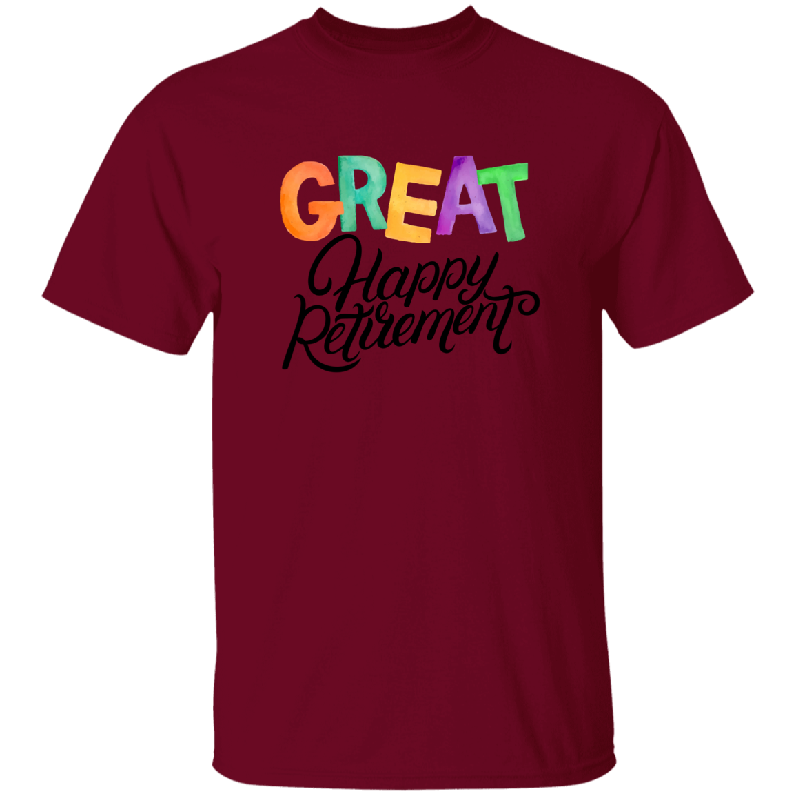 Great Happy Retirement-T-Shirt-100% Cotton