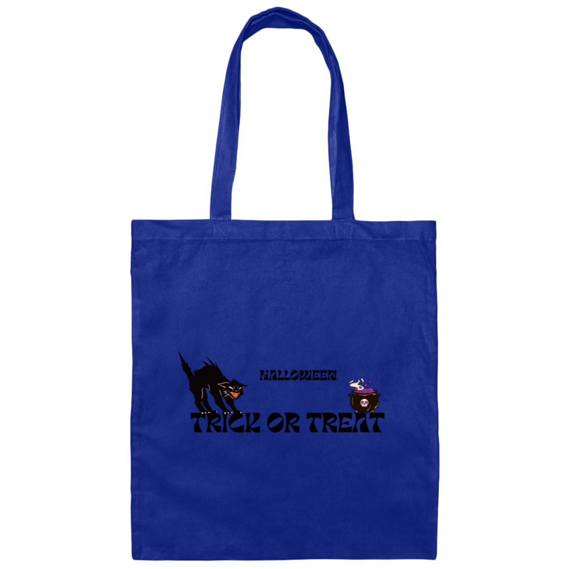 Orange and Black Cat- Halloween Illustrated-100% Cotton Canvas Tote Bag