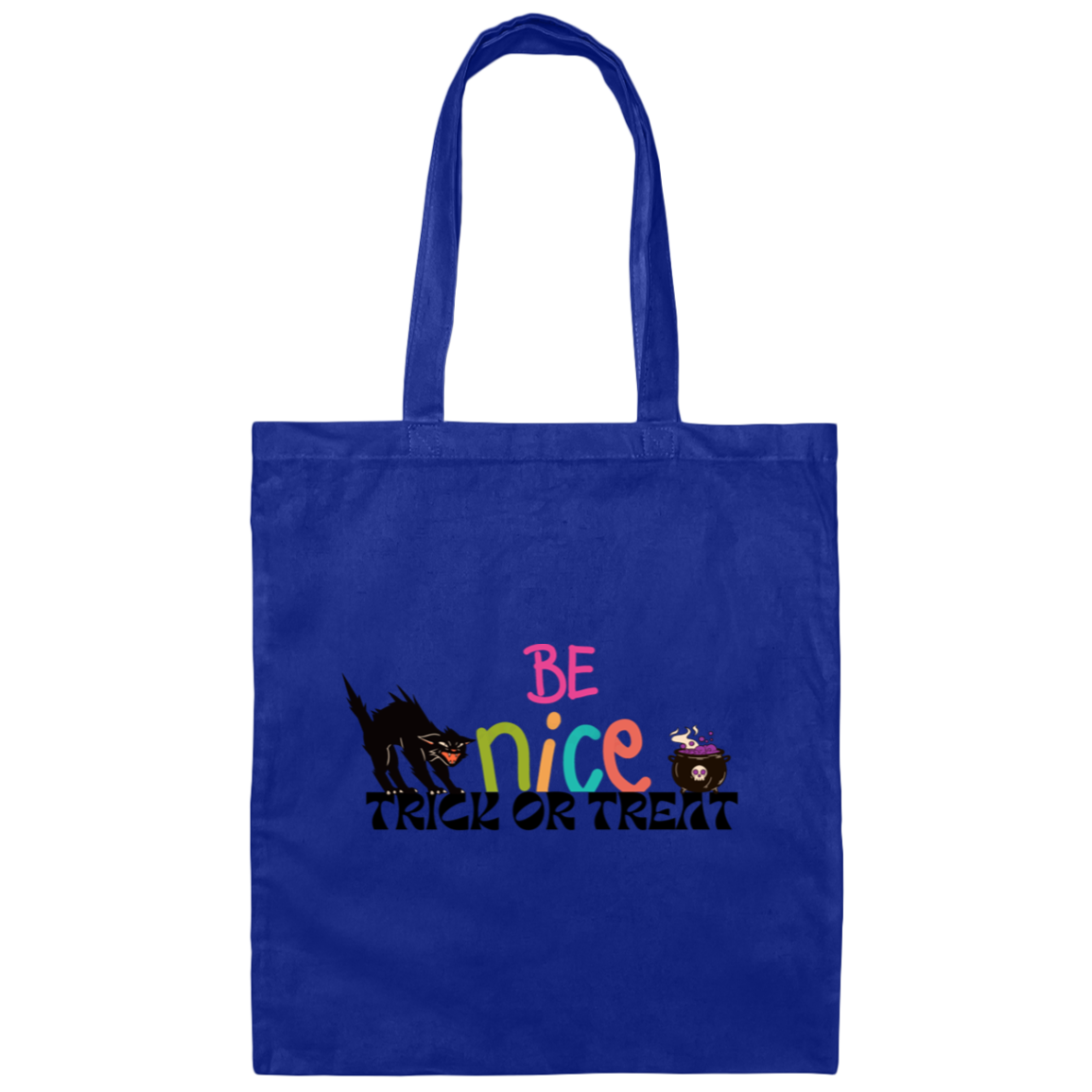 Orange and Black Cat- Halloween Illustrated-100% Cotton Canvas Tote Bag