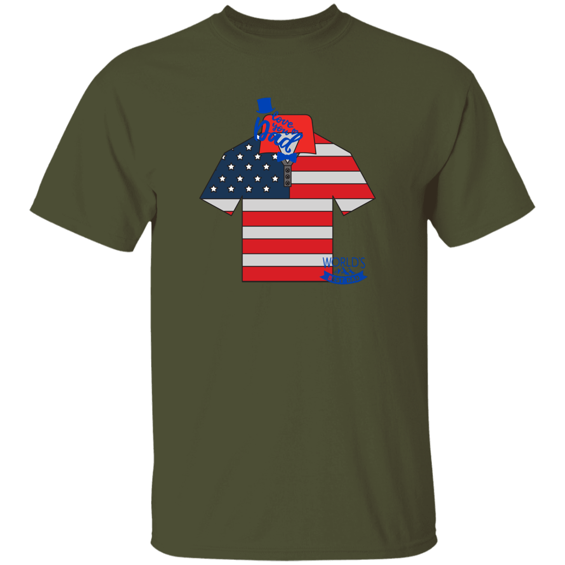 I LOVE U DAD-SHIRT W. FLAG COLOR-T SHIRT