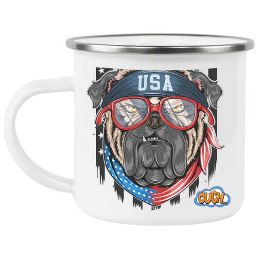 USA DOG-OUCH-12 Fl oz Enamel Coating and Rounded Mug