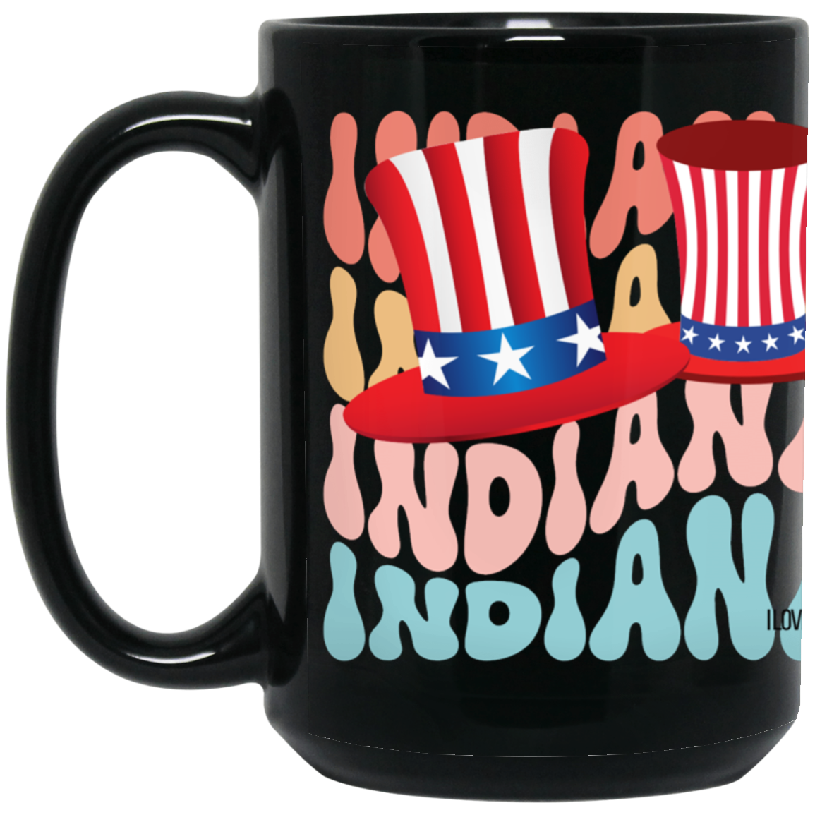 INDIANA Lg. HAT W.-FLAG COLOR-15 oz mug