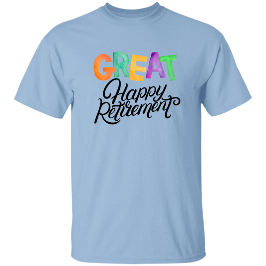 Great Happy Retirement-T-Shirt-100% Cotton