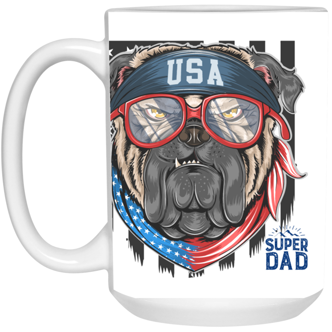 USA BULL-DOG-Super Dad 21504 15 oz. White Mug