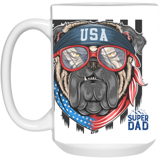 USA BULL-DOG-Super Dad 21504 15 oz. White Mug