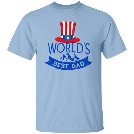 WORLDS BEST DAD W. FLAG COLOR-T-Shirt