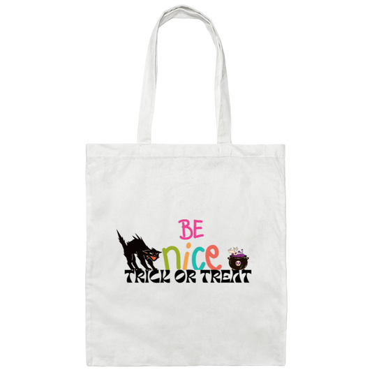 Orange and Black Cat- Halloween Illustrated-100% Cotton Canvas Tote Bag