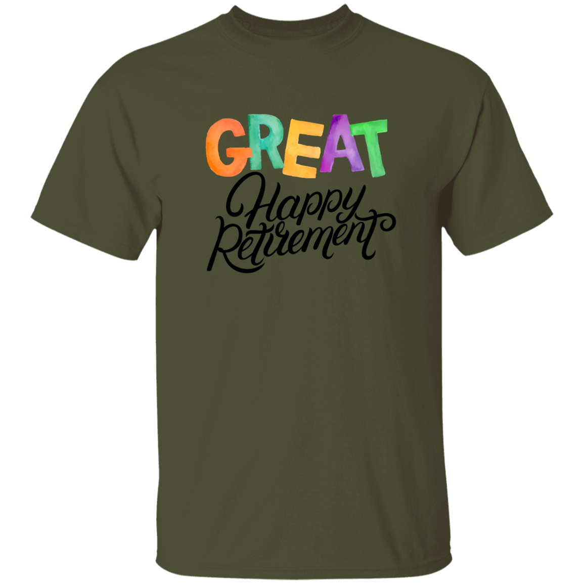 Great Happy Retirement-T-Shirt-100% Cotton