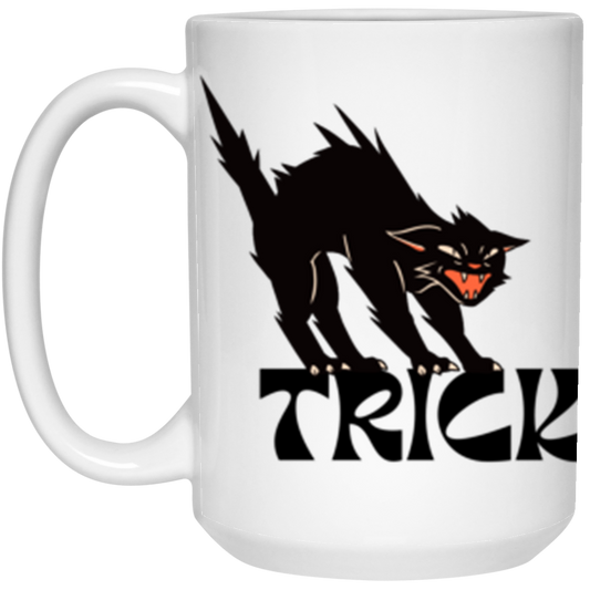 #-Orange & Black Cat Halloween 15oz-Mug