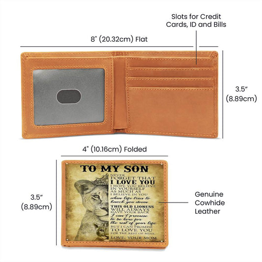 To My Son-Never Forget That I Love U (Mom)- Graphic Leather Wallet
