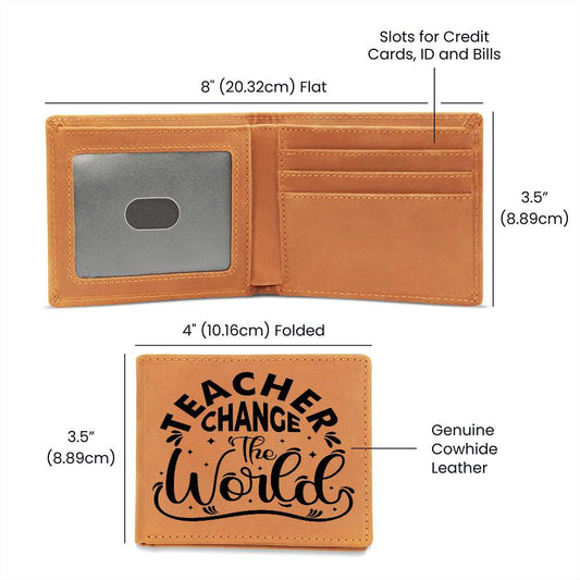 My Teacher Change The World- Thank You-Graphic Leather Wallet