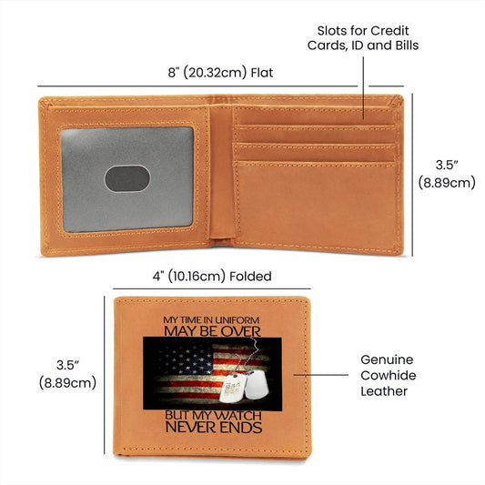 The Perfect Gift-Never Forget-Dog Tag for Flag-Graphic Leather Wallet