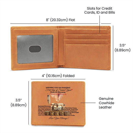 To My Dearest Son-First Day Senior Year-Find Better Paying Job- Love Always-Graphic Leather Wallet