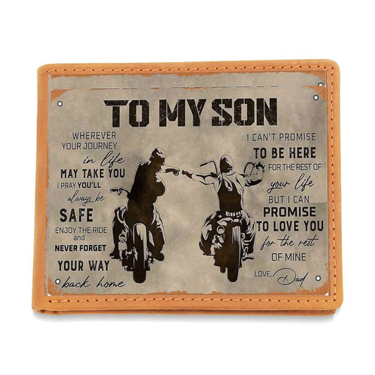 To My Son Wherever Lifes Journey-Graphic Leather Wallet is the way to go
