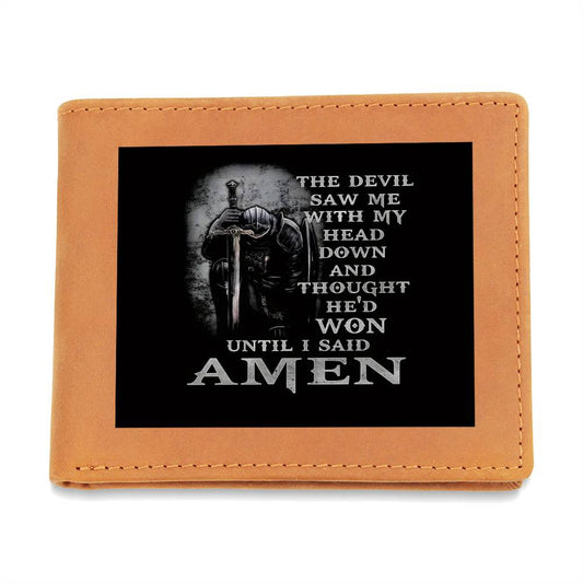 TO MY SON | THE DEVIL THOUGHT HE'D WON| Graphic Leather Walle