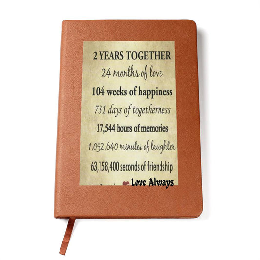 2 Years Together- Graphic Leather Journal